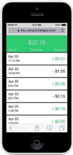 The iOS Coin Pocket app