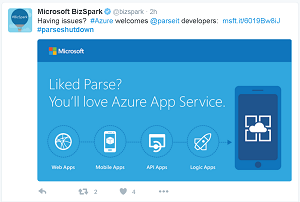 Microsoft Jumps On #parseshutdown Bandwagon