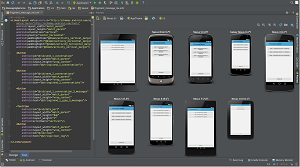 Android Studio lets developers edit and preview Android layouts across multiple screen sizes, languages and API versions