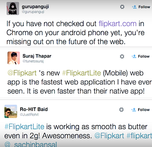 Twitter Reaction to Flipkart, which Chrome Devs Say Embodies Next-Gen Web Apps