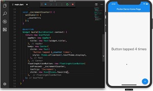 Flutter in Animated Action, Showing Hot Reload