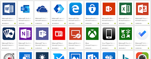 Some of the Microsoft Apps on Google Play