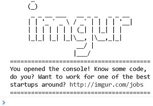  The Imgur.com Console Message