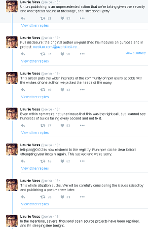  NPM CTO's Twitter Trail